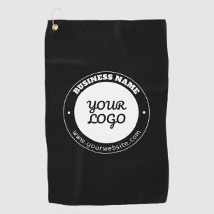 Editable Circular Text & Uploaded Logo Template Golf Towel