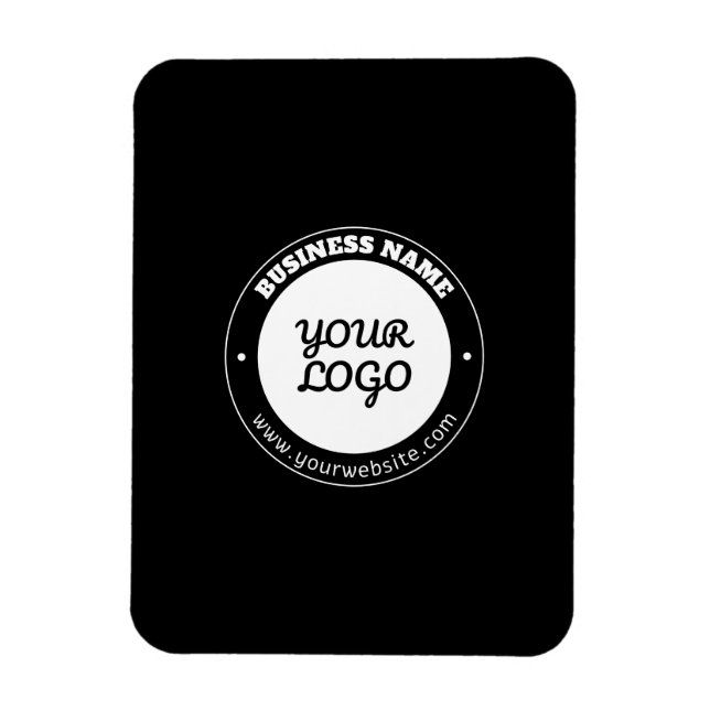 Editable Circular Text & Uploaded Logo Template  Magnet (Vertical)