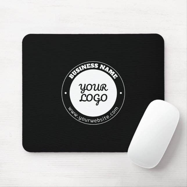 Editable Circular Text & Uploaded Logo Template  Mouse Mat (With Mouse)