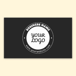 Editable Circular Text & Uploaded Logo Template  Rectangular Sticker