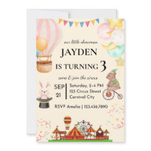 Editable Circus Birthday Invitation