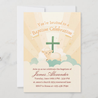 Editable Classic Baby Baptism  Invitation