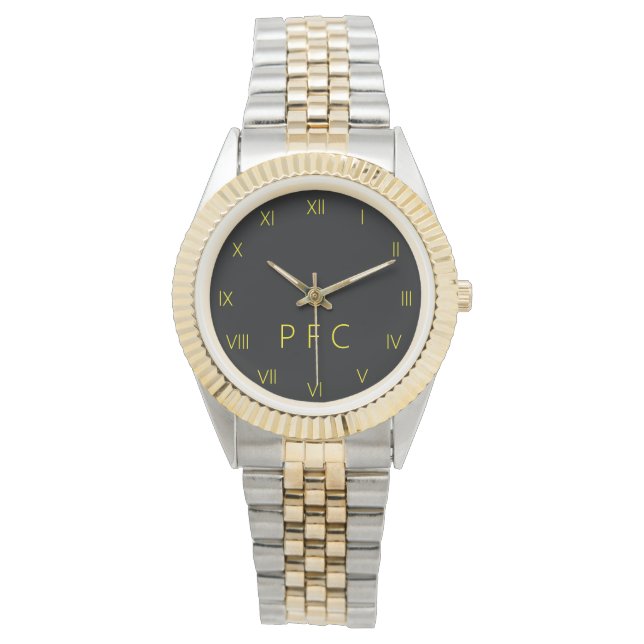Editable Classic Monogram Initial Watch (Front)