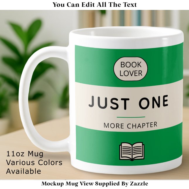 Editable Classic Retro Paperback Book Cover Green Coffee Mug (Creator Uploaded)