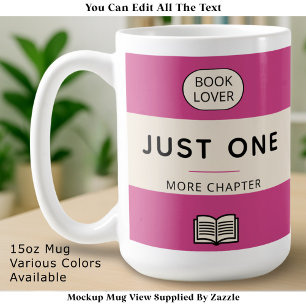 Editable Classic Retro Paperback Book Cover Pink Coffee Mug