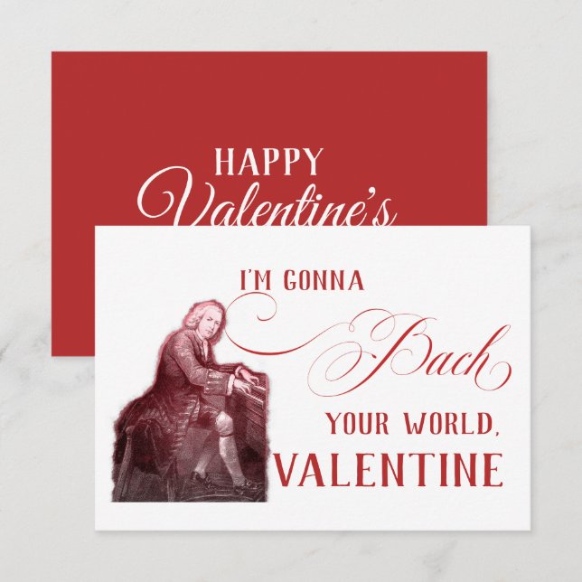 EDITABLE Classical Music w/ Bach Valentine Card (Front/Back)