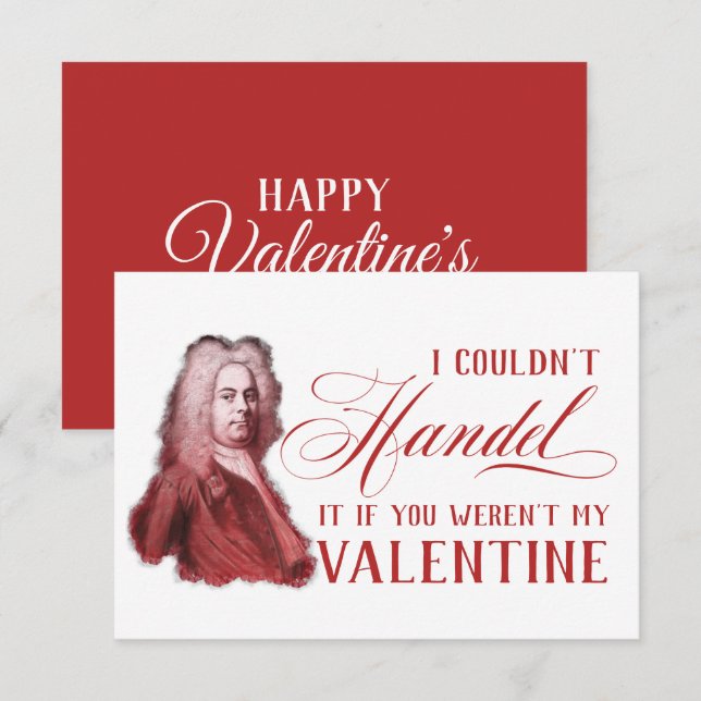 EDITABLE Classical Music w/ Handel Valentine Card (Front/Back)
