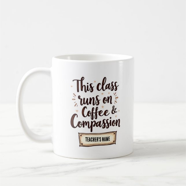 Editable Classroom with Teacher’s Name Coffee Mug (Left)