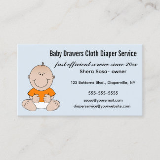 Editable Cloth Diaper Servce Business Card