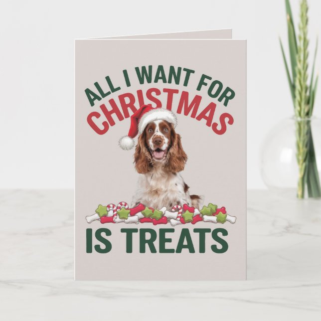 EDITABLE Cocker Spaniel Funny Dog Christmas Card (Front)