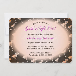 Editable Cocktails Girls Night Out Invitation