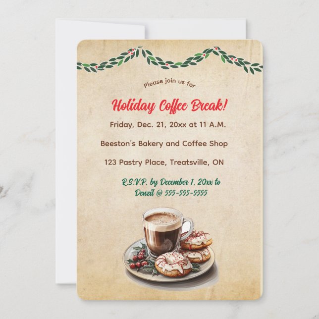 Editable Coffee and Doughnuts Invitation (Front)