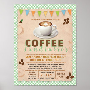 Editable coffee fundraiser flyer poster
