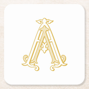 EDITABLE COLOR AA Monogram AA Logo Coasters
