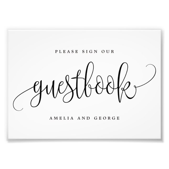 Editable COLOR and SIZE Guestbook Sign LCC (Front)