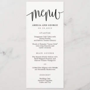 EDITABLE COLOR Calligraphy Menu Card #LCC