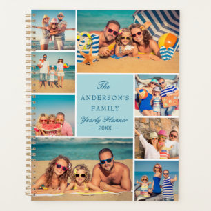 Editable Color Custom 9 Photo Collage Family Planner