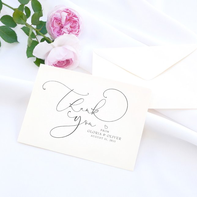 Editable Color Cute Script Calligraphy Thank You (Creator Uploaded)