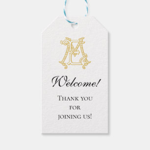 EDITABLE COLOR EM Monogram ME Logo Favour Tag