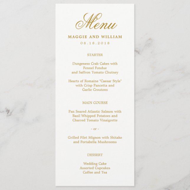 EDITABLE COLOR Flourish Script Menu Card (Front)
