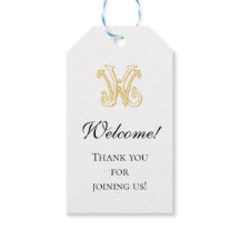 EDITABLE COLOR KW Monogram WK Logo Favour Tag