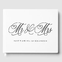 EDITABLE COLOR Mr & Mrs Elegant Script Wedding