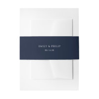 EDITABLE COLOR Navy Wedding Invitation Belly Band