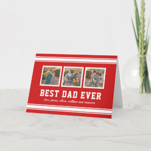 Editable Color Sporty Best Dad Ever Photo Collage Card