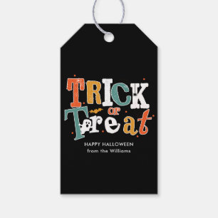 Editable Color Trick Or Treat Halloween  Gift Tags