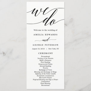 EDITABLE COLOR Wedding Ceremony Program #MSC Programme