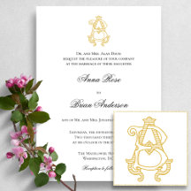 EDITABLE COLORS AB Monogram BA Logo Invitation