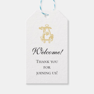 EDITABLE COLORS AE Monogram EA Logo Favour Tag