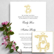 EDITABLE COLORS AE Monogram EA Monogram Invitation