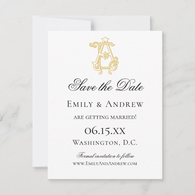 EDITABLE COLORS AE Monogram EA Monogram Invitation (Front)