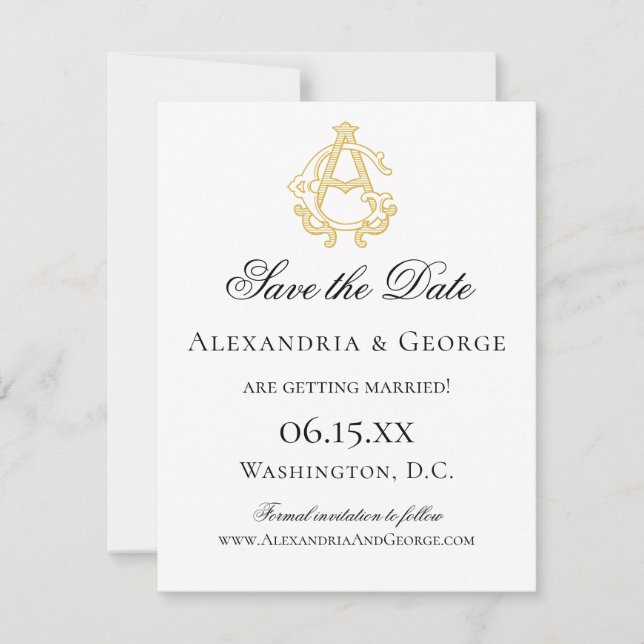 EDITABLE COLORS AG Monogram GA Monogram Invitation (Front)