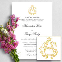 EDITABLE COLORS AG Monogram GA Monogram Invitation