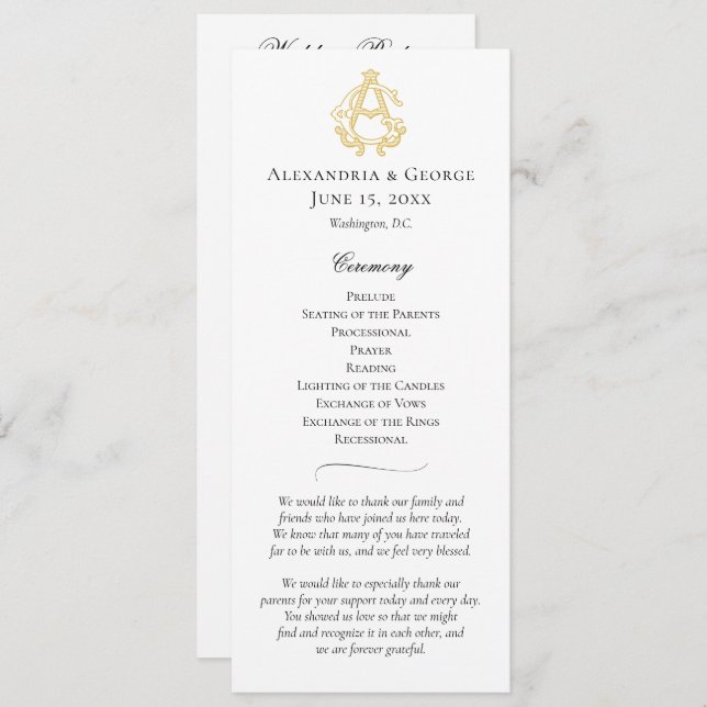 EDITABLE COLORS AG Monogram GA Monogram Program Programme (Front/Back)