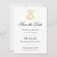 EDITABLE COLORS AJ Monogram JA Monogram Invitation
