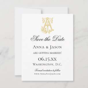 EDITABLE COLORS AJ Monogram JA Monogram Invitation
