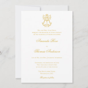 EDITABLE COLORS AT Monogram TA Logo Invitation