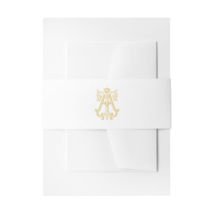 EDITABLE COLORS AT Monogram TA Monogram Belly Band Invitation Belly Band