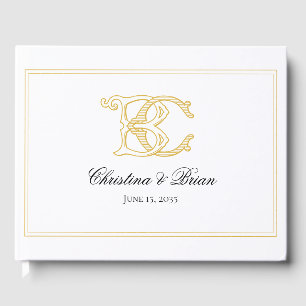 EDITABLE COLORS BC Monogram CB Monogram Guest Book