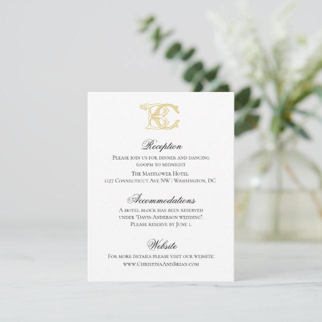 EDITABLE COLORS BC Monogram CB Monogram Invitation (Standing Front)