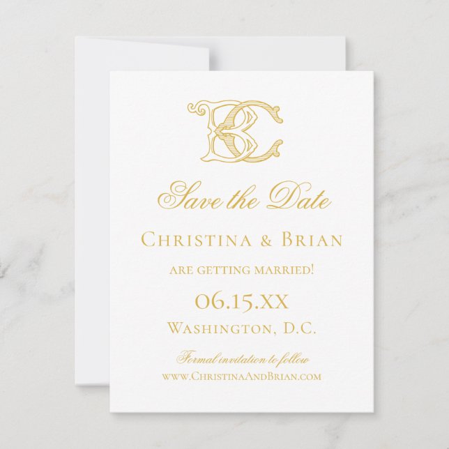 EDITABLE COLORS BC Monogram CB Monogram Invitation (Front)