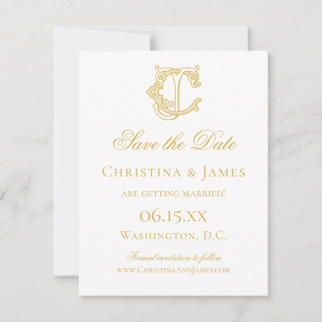 EDITABLE COLORS CJ Monogram JC Monogram Invitation (Front)