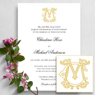 EDITABLE COLORS CM Monogram MC Logo Invitation