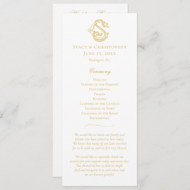 EDITABLE COLORS CS Monogram SC Monogram Program Programme (Front/Back)