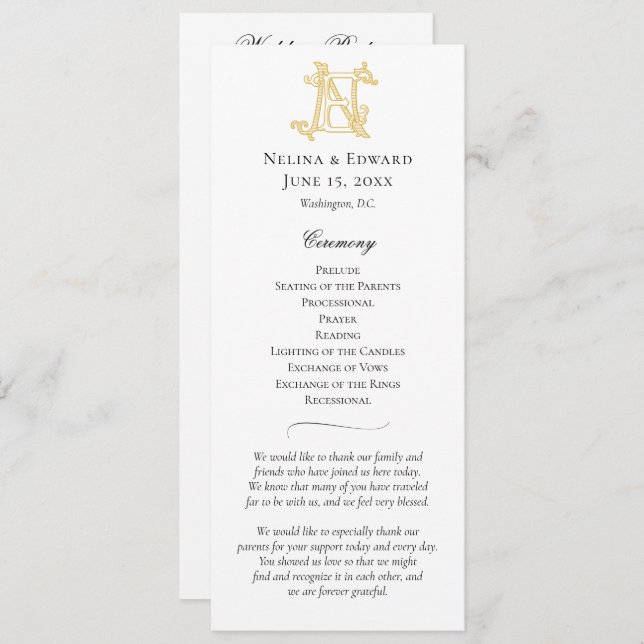 EDITABLE COLORS EN Monogram EN Monogram Program Programme (Front/Back)