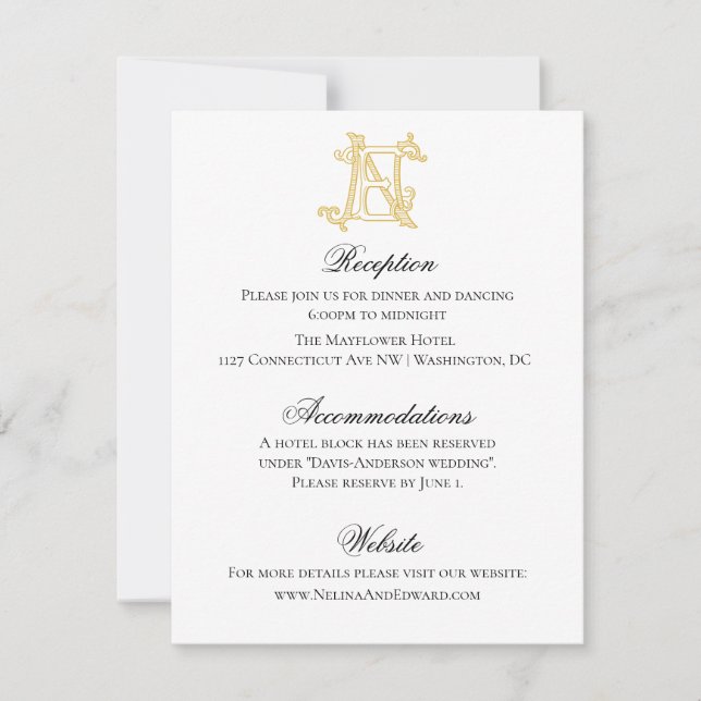 EDITABLE COLORS EN Monogram NE Monogram Invitation (Front)