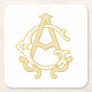 EDITABLE COLORS GA Monogram AG Logo Party Coasters